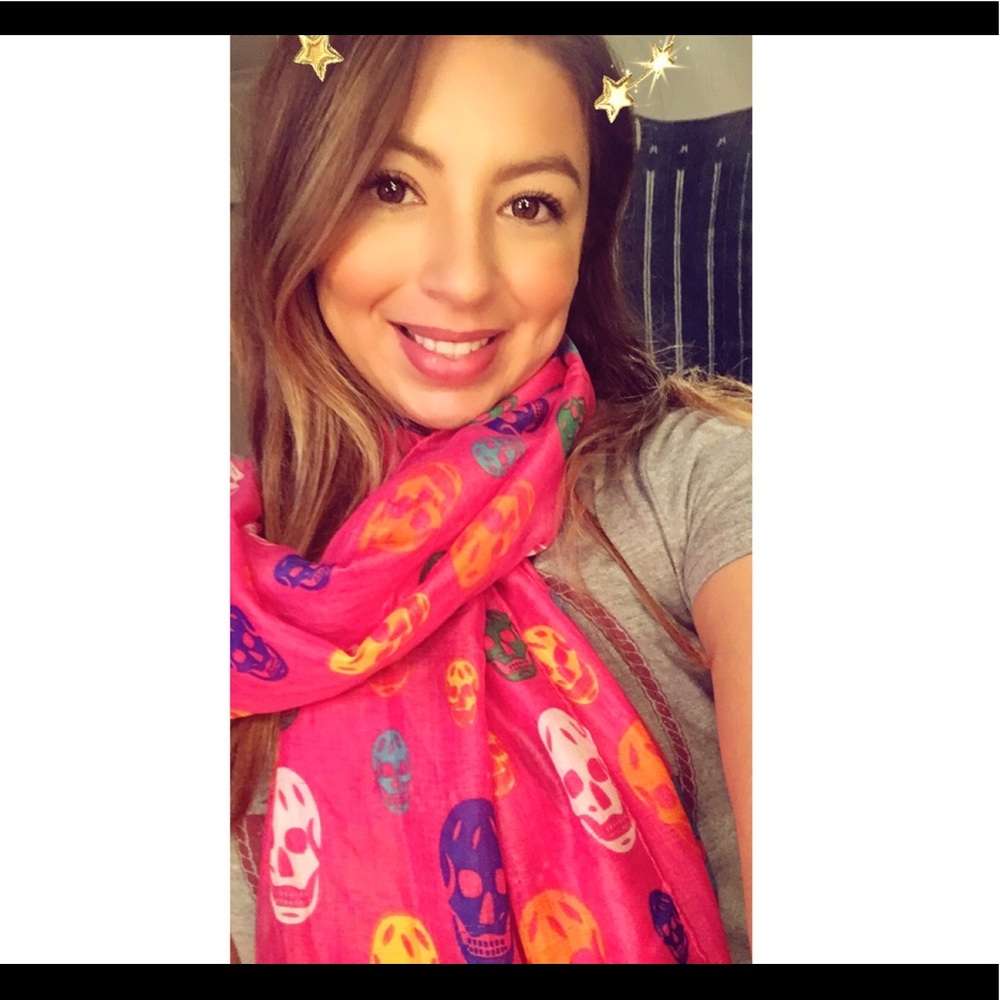 Skull scarf blue pacific pink rainbow calavera